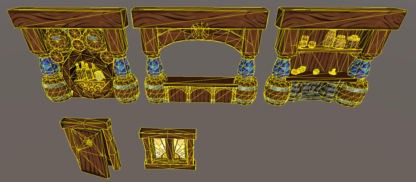 Tavern Unused props Wireframe
